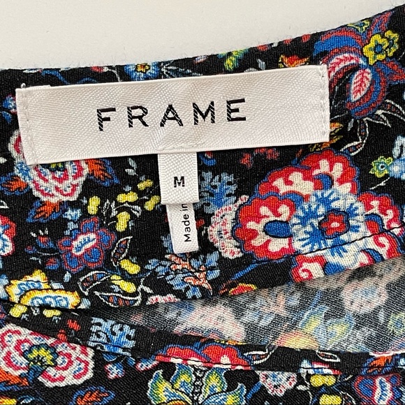 Frame Multicolor Floral Print One-Shoulder Top Size M - Picture 10 of 12